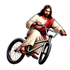 Jesus on Retro Bike