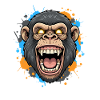 Screaming Gorilla Head Splash