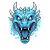 Blue dragon head neon look