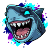 Laughing Shark Cartoon Clipart