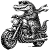 Krokodillerocker på motorcykel
