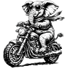 Éléphant sur moto avec style
