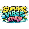 Summer Vibes Only – Bunte Strandgrafik