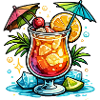 Tropical Cocktail Pop Art