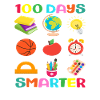 100 Days Smart School Icons Design