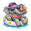BeachElephant with Drink