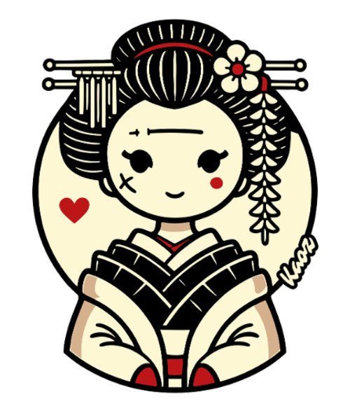 Geisha Kawaii Blüten-Anhänger