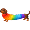 Dackel mit Regenbogen Pullover 