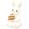 Bunny with carrot cake illustration