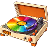 Platine rétro avec disque arc-en-ciel