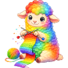 Cute Rainbow Sheep Knitting