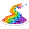 Rainbow Spaghetti Illustration