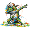 Funny Frog Dab Dance Graffiti Motif