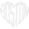 Boston Heart Typo Print