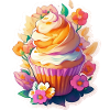 Blumen Cupcake Farbenspiel