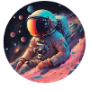 Astronaut in Neon Cosmos