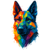 Low Poly Geometric German Shepherd Dog