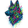 Deutscher Schäferhund-Pop-Art, buntes Hundeeichhörnchen
