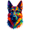 German Shepherd Geometric Art