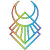 Mehrfarbiges ägyptisches Mondsymbol