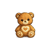 Kuschelteddy mit Herzmotiv