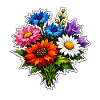 Buntes Dahlienbouquet