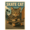 Affiche rétro de Skate Cat