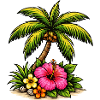 Tropical Island Hibiscus Pattern