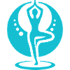 Yogic silhouette in a circle
