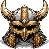 Vikinghelm mit Hörnern Goldbraun
