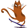 Katzen-Skateboard