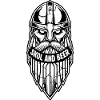 Maskottchen Wikinger-Skol und Bier-Krieger-Bart-Maskottchen