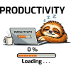 Productive Sloth on Laptop