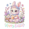 Pastellhase Osterzauber "Happy Easter"
