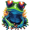 Tropical frog with sunglasses