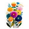 Bunte Blütenpracht Strauß Illustration