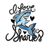 Blue Shark Silhouette Illustration