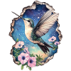 Kolibri mit Blüten