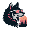 Loup chic au soleil et lunettes