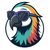 Farbenfroher Papagei mit Brille