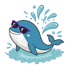 Surfer Whale in Sunglasses