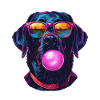 Labbie with bubblegum
