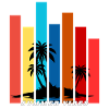 Tropical Summer Sunset Palm Trees Design