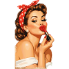 Pin-up Girl retro vintage stijl: rode kussende lippen