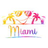 Miami Beach Palm Rainbow Design