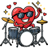 Funny drummers for Valentine's Day