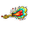 Bunte Trompete Farbexplosion