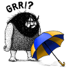 Caveman with Umbrella