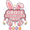 Große Schwester Hase Ostern Design