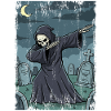Faucheuse dans le cimetière nocturne